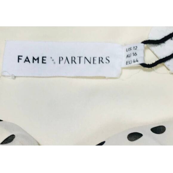 FAME AND PARTNERS sz 12 L The Carmela Cream Black Polka Dot Maxi Dress NWT B86 - Picture 5 of 9